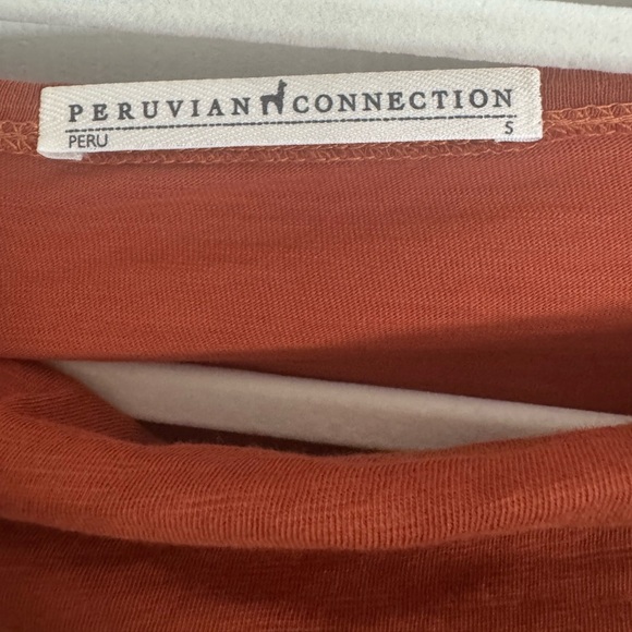 Peruvian Connection Women's NEW Long Sleeve Pima Cotton Shirt Size S Orange - Picture 3 of 9